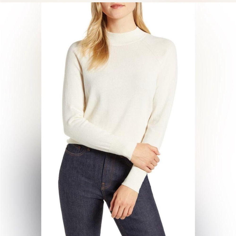 Everlane 100% Cashmere Crop Mockneck Sweater size small